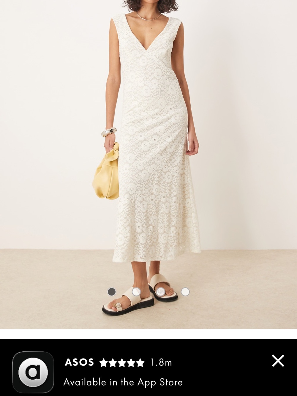 ASOS White Lace V-Neck Maxi Dress - Picture 3 of 5